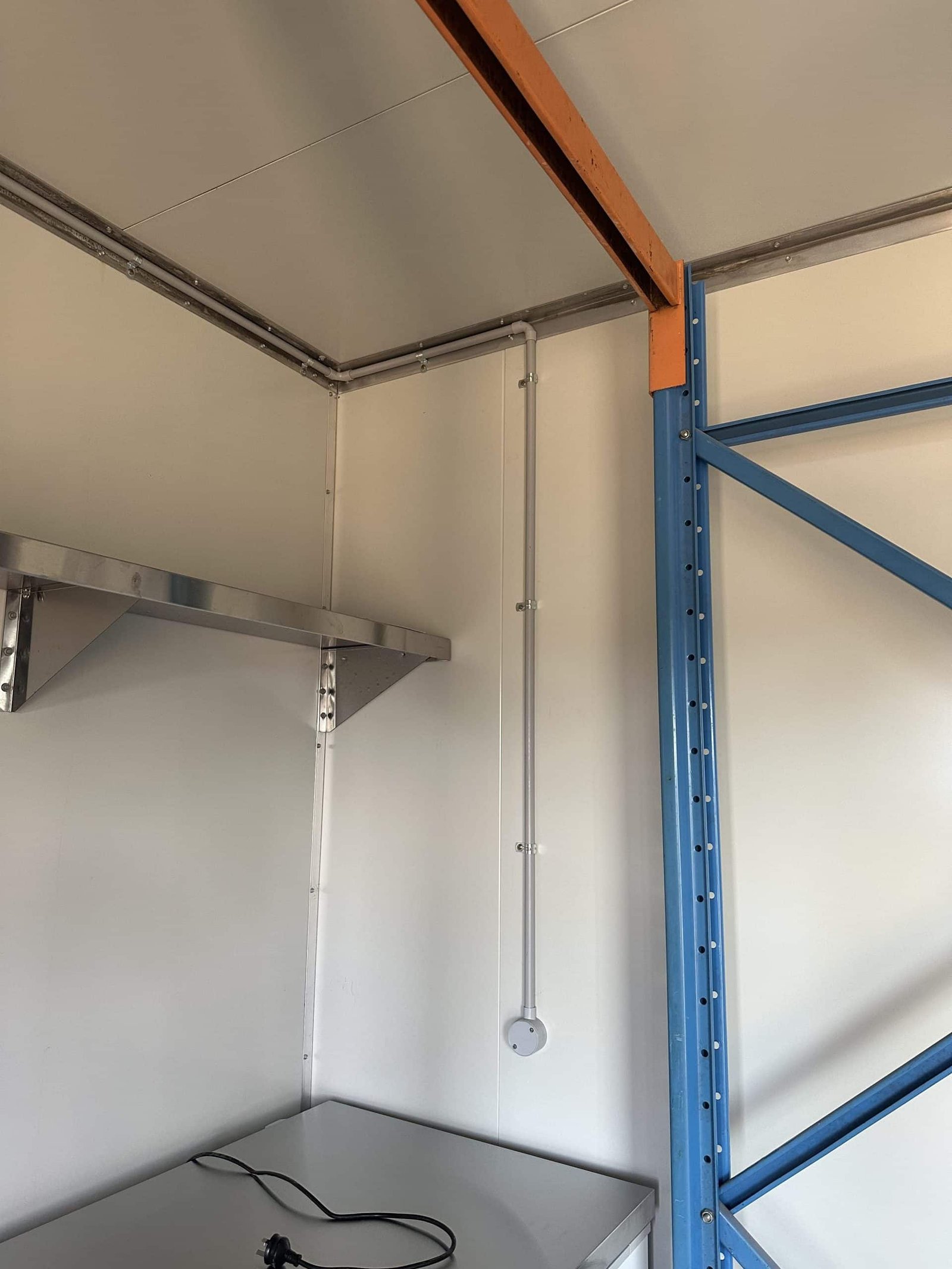 wiring installation above rack for commercial kitchen
